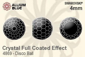 施华洛世奇 Disco Ball 花式石 (4869) 4mm - 白色（半涂层） (Full Coated) 无水银底 - 关闭视窗 >> 可点击图片