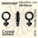 Swarovski Female Symbol Fancy Stone (4876) 30x19mm - Clear Crystal Unfoiled