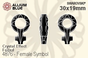 施华洛世奇 Female Symbol 花式石 (4876) 30x19mm - 白色（半涂层） 白金水银底