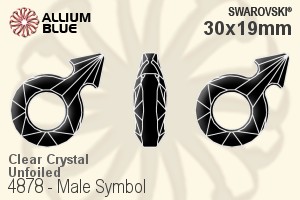 施华洛世奇 Male Symbol 花式石 (4878) 30x19mm - 透明白色 无水银底 - 关闭视窗 >> 可点击图片