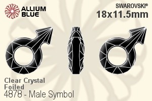 施華洛世奇 Male Symbol 花式石 (4878) 18x11.5mm - 透明白色 白金水銀底 - 關閉視窗 >> 可點擊圖片