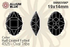 Swarovski Oval Tribe Fancy Stone (4926) 19x14mm - Color (Half Coated) With Platinum Foiling - Click Image to Close