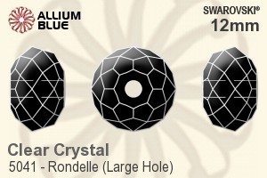 Swarovski Rondelle (Large Hole) Bead (5041) 12mm - Clear Crystal - Click Image to Close