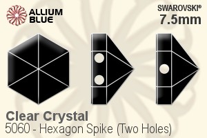 施華洛世奇 Hexagon Spike (Two Holes) 串珠 (5060) 7.5mm - 透明白色 - 關閉視窗 >> 可點擊圖片