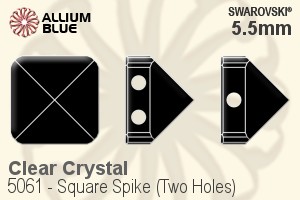 施華洛世奇 正方形 Spike (Two Holes) 串珠 (5061) 5.5mm - 透明白色 - 關閉視窗 >> 可點擊圖片