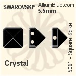 スワロフスキー Square Spike (Two Holes) ビーズ (5061) 5.5mm - クリスタル