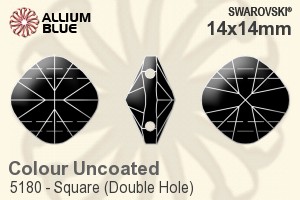 施華洛世奇 Square (Double Hole) 串珠 (5180) 14x14mm - Colour (Uncoated)
