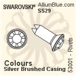 Swarovski Rivet (53001), Silver Plated Casing, With Stones in SS29 - Colors