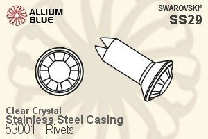 Swarovski Rivet (53001), Stainless Steel Casing, With Stones in SS29 - Clear Crystal - Haga Click en la Imagen para Cerrar