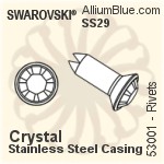 Swarovski Rivet (53001), Stainless Steel Casing, With Stones in SS29 - Clear Crystal