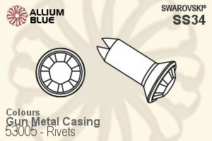 Swarovski Rivet (53005), Gun Metal Casing, With Stones in SS34 - Colors - 关闭视窗 >> 可点击图片
