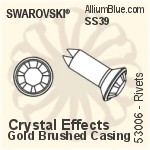 Swarovski Rivet (53006), Gold Plated Casing, With Stones in SS39 - Crystal Effects