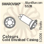 Swarovski Rivet (53006), Gold Plated Casing, With Stones in SS39 - Colors