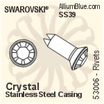 Swarovski Rivet (53006), Stainless Steel Casing, With Stones in SS39 - Clear Crystal