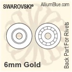 Swarovski Back Part For Rivet (53009), Gold Plated Casing