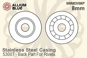 スワロフスキー Back Part For Rivet (53007), Stainless スチール Casing - ウインドウを閉じる