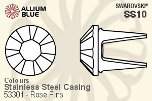 Swarovski Rose Pin (53301), Stainless Steel Casing, With Stones in SS10 - Colors - Haga Click en la Imagen para Cerrar