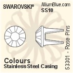 スワロフスキー Rose Pin (53301), ステンレススチールケーシング, SS10ストーン付き - カラー