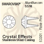 スワロフスキー Rose Pin (53301), ステンレススチールケーシング, SS10ストーン付き - クリスタルエフェクト