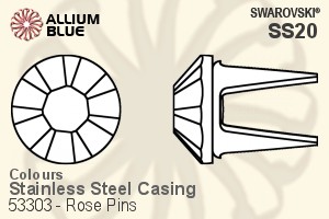 Swarovski Rose Pin (53303), Stainless Steel Casing, With Stones in SS20 - Colors