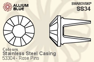 Swarovski Rose Pin (53304), Stainless Steel Casing, With Stones in SS34 - Colors - Click Image to Close