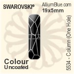 スワロフスキー Column (One Hole) ビーズ (5534) 19x5mm - カラー（コーティングなし）