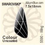 スワロフスキー Wing ビーズ (5590) 7.5x18mm - カラー（コーティングなし）