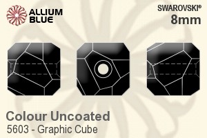 スワロフスキー Graphic Cube ビーズ (5603) 8mm - カラー（コーティングなし）