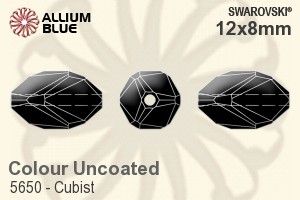 スワロフスキー Cubist ビーズ (5650) 12x8mm - カラー（コーティングなし）