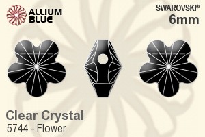 Swarovski Flower Bead (5744) 6mm - Clear Crystal - Click Image to Close