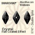 Swarovski Double Spike Bead (5747) 12x6mm - Crystal Effect (Full Coated)