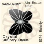 スワロフスキー Butterfly ビーズ (5754) 6mm - クリスタル エフェクト