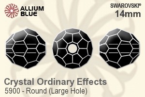 スワロフスキー ラウンド (Large Hole) ビーズ (5900) 14mm - クリスタル エフェクト - ウインドウを閉じる