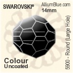 スワロフスキー Round (Large Hole) ビーズ (5900) 14mm - カラー（コーティングなし）
