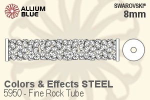 Swarovski Fine Rock Tube Bead (5950) 8mm - Colors & Effects STEEL