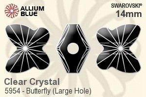 Swarovski Butterfly (Large Hole) Bead (5954) 14mm - Clear Crystal