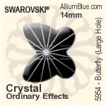 Swarovski Butterfly (Large Hole) Bead (5954) 14mm - Crystal (Ordinary Effects)