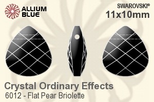 スワロフスキー Flat Pear Briolette ペンダント (6012) 11x10mm - クリスタル エフェクト