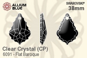 Swarovski Flat Baroque Pendant (6091) 38mm - Clear Crystal With Crystal Print - Haga Click en la Imagen para Cerrar