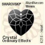 Swarovski Heart Pendant (6225) 18mm - Clear Crystal