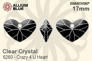 Swarovski Crazy 4 U Heart Pendant (6260) 17mm - Clear Crystal - Click Image to Close