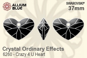 Swarovski Crazy 4 U Heart Pendant (6260) 37mm - Crystal Effect - Click Image to Close
