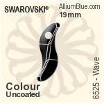 スワロフスキー Wave ペンダント (6525) 19mm - カラー（コーティングなし）