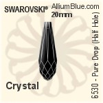 Swarovski Pure Drop (Half Hole) Pendant (6530) 20mm - Clear Crystal