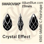 スワロフスキー Metallic Cap Pear-shaped ペンダント (6565) 22mm - クリスタル エフェクト