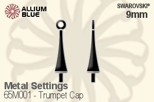 Swarovski Trumpet Cap For Pendant (65M001) 9mm - Metal Settings - Haga Click en la Imagen para Cerrar