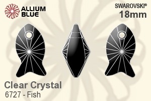 Swarovski Fish Pendant (6727) 18mm - Clear Crystal - Click Image to Close