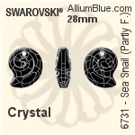 Swarovski Sea Snail (Partly Frosted) Pendant (6731) 28mm - Clear Crystal