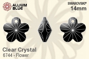 Swarovski Flower Pendant (6744) 14mm - Clear Crystal - Haga Click en la Imagen para Cerrar