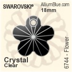 Swarovski Flower Pendant (6744) 18mm - Clear Crystal